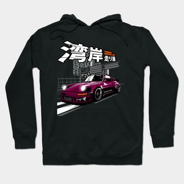 Porsche Yoshida Specials 930 Mid Night Club Hoodie by SpeedPistion